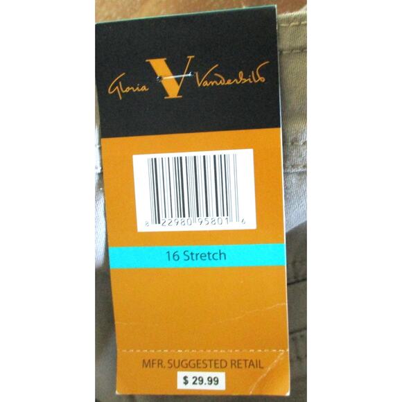 Gloria Vanderbilt Women's Brown Mid Rise Straight Leg  Pants NWY Size16 Short - Picture 11 of 11